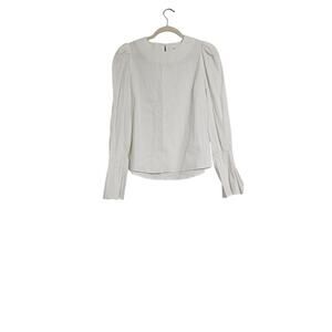 Grey Lab Los Angeles White Bell Sleeve Blouse | Minimalist Chic Long Sleeve Top